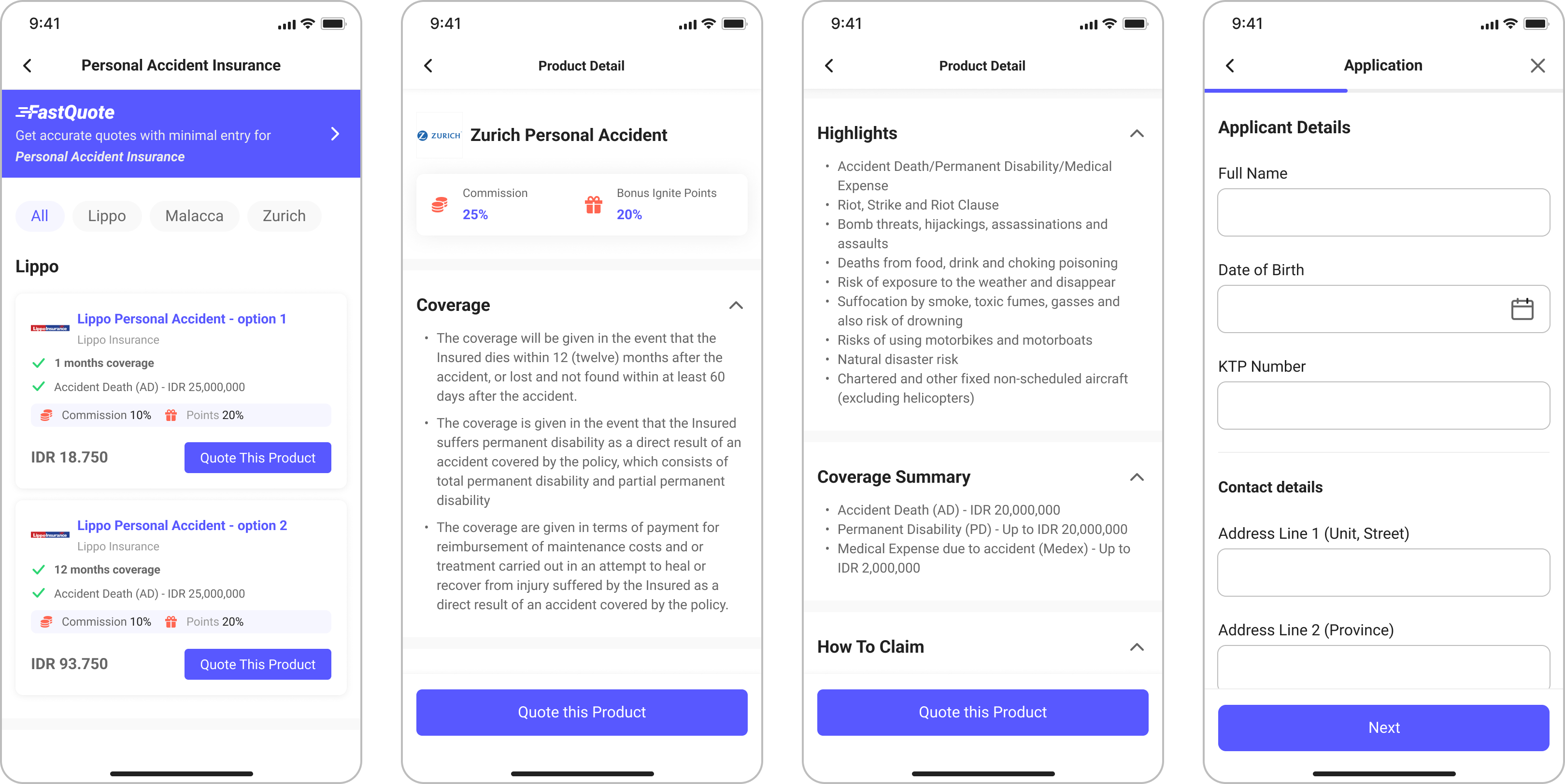 Before — repeated information, confusing navigation